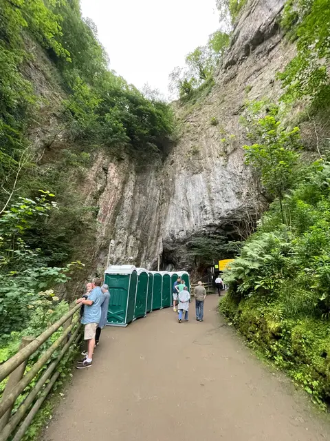 Photo of Peak Cavern, a cave near Castleton in the Peak District, Derbyshire, central England.