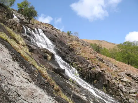 Photo of Sourmilk Gill, Seathwaite, a waterfall near Seatoller in the Lake District, Cumbria, north west England.