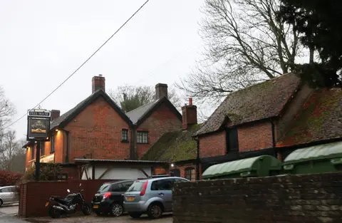 Photo of The Purefoy Arms, a pub near Preston Candover, Hampshire, south east England.