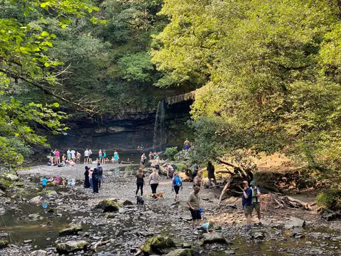 Photo of Sgwd Gwladys (Lady Falls), a waterfall near Pontneddfechan in Bannau Brycheiniog, Neath Port Talbot, south west Wales.