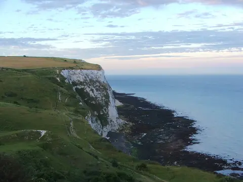Photo of the coast at Langdon Cliffs & Foxhill Down, Kent, south east England.