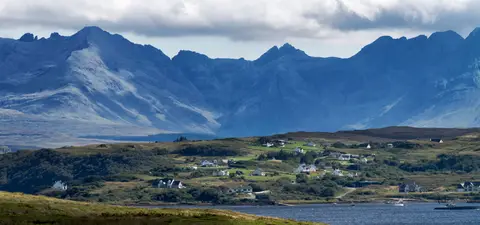 Photo of the Cuillin Hills, a National Scenic Area in Highland, the Scottish Highlands and Islands.