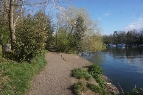 Photo of Ham and Kingston, River Thames, a swimming spot near Hampton Wick, London, England.