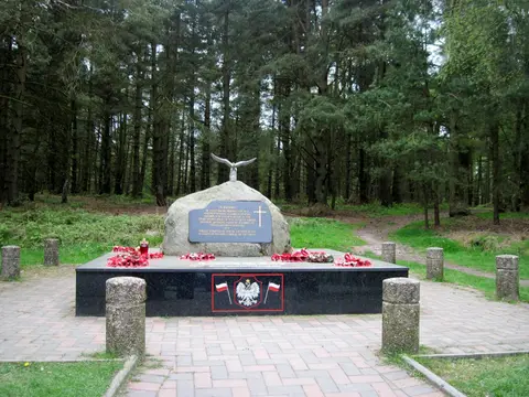 Photo of Katyn Memorial, Cannock Chase, a landmark near Abbots Bromley, Staffordshire, central England.