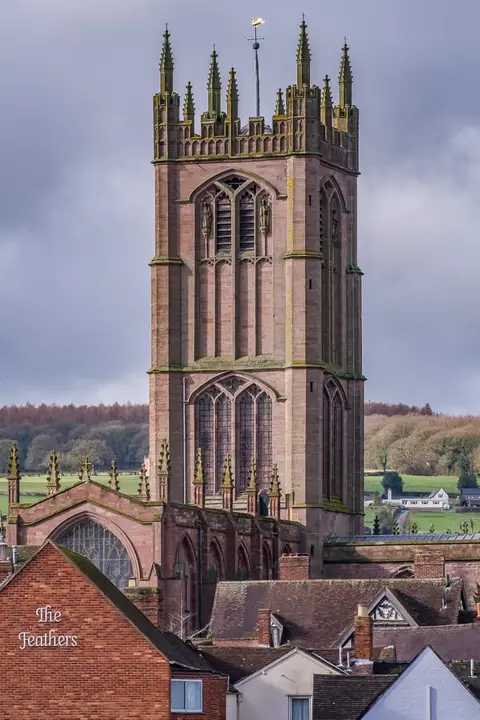 Photo of St Laurence's Church, Ludlow, a church in Shropshire, central England.