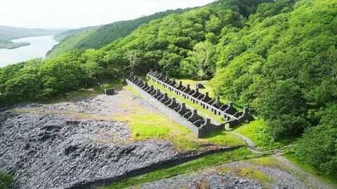 Photo of Dinorwig Quarry, a landmark near Llanberis, Gwynedd, north Wales.