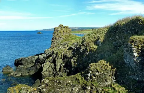 Photo of Turnberry Castle, a ruined castle near Maidens, South Ayrshire, southern Scotland.