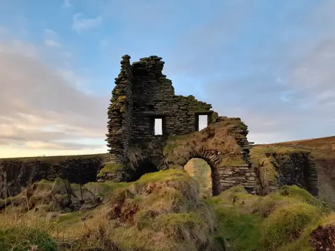 Photo of Bucholly Castle, a ruined castle near Auckengill, Highland, the Scottish Highlands and Islands.