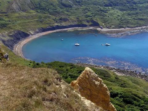 Photo of Chapman's Pool, a cove near Worth Matravers, Dorset, south west England.