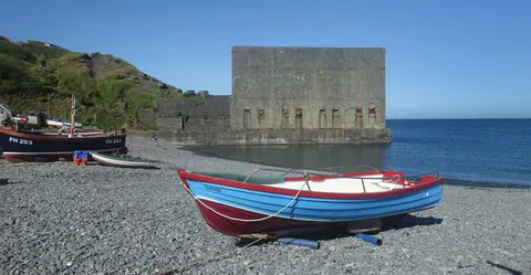 Photo of Porthoustock, a swimming spot near Coverack, Cornwall, south west England.