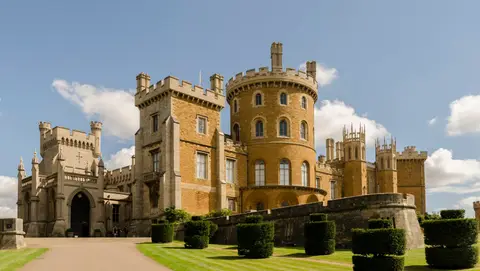 Photo of Belvoir Castle, a Grade II* registered house & garden near Knipton, Leicestershire, central England.
