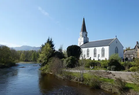 Photo of Comrie, a village in Perth and Kinross, central Scotland.
