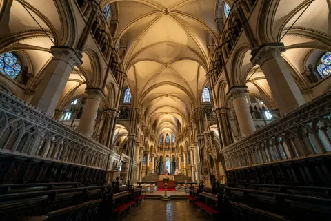 Photo of Canterbury Cathedral, a priory in Kent, south east England.