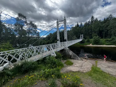 Photo: Cambus o' May Bridge, a viewpoint near Dinnet in the Cairngorms, Aberdeenshire, north east Scotland.