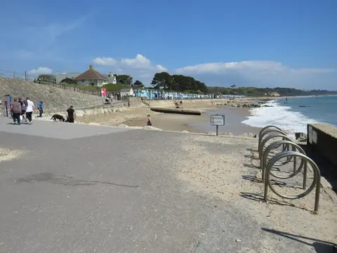 Photo of Christchurch Friar`s Cliff, a swimming spot near Milford on Sea, Dorset, south west England.