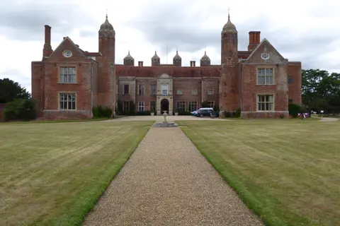 Photo of Melford Hall, a Grade II* registered house & garden near Long Melford, Suffolk, eastern England.