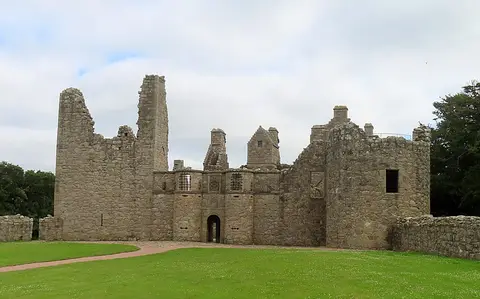 Photo of Tolquhon Castle, a ruined castle near Pitmedden, Aberdeenshire, north east Scotland.