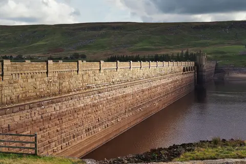 Photo of Scar House Reservoir, a reservoir near Middlesmoor in Nidderdale, North Yorkshire, northern England.