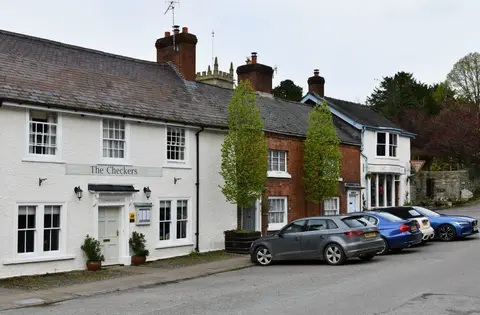 Photo of The Checkers, a pub near Montgomery, the Powys, mid Wales.