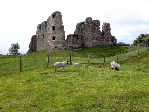 Photo of Brough Castle, a ruined castle near Kirkby Stephen, Cumbria, north west England.