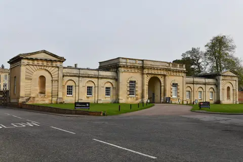 Photo of Kimbolton Castle, a house in Cambridgeshire, eastern England.